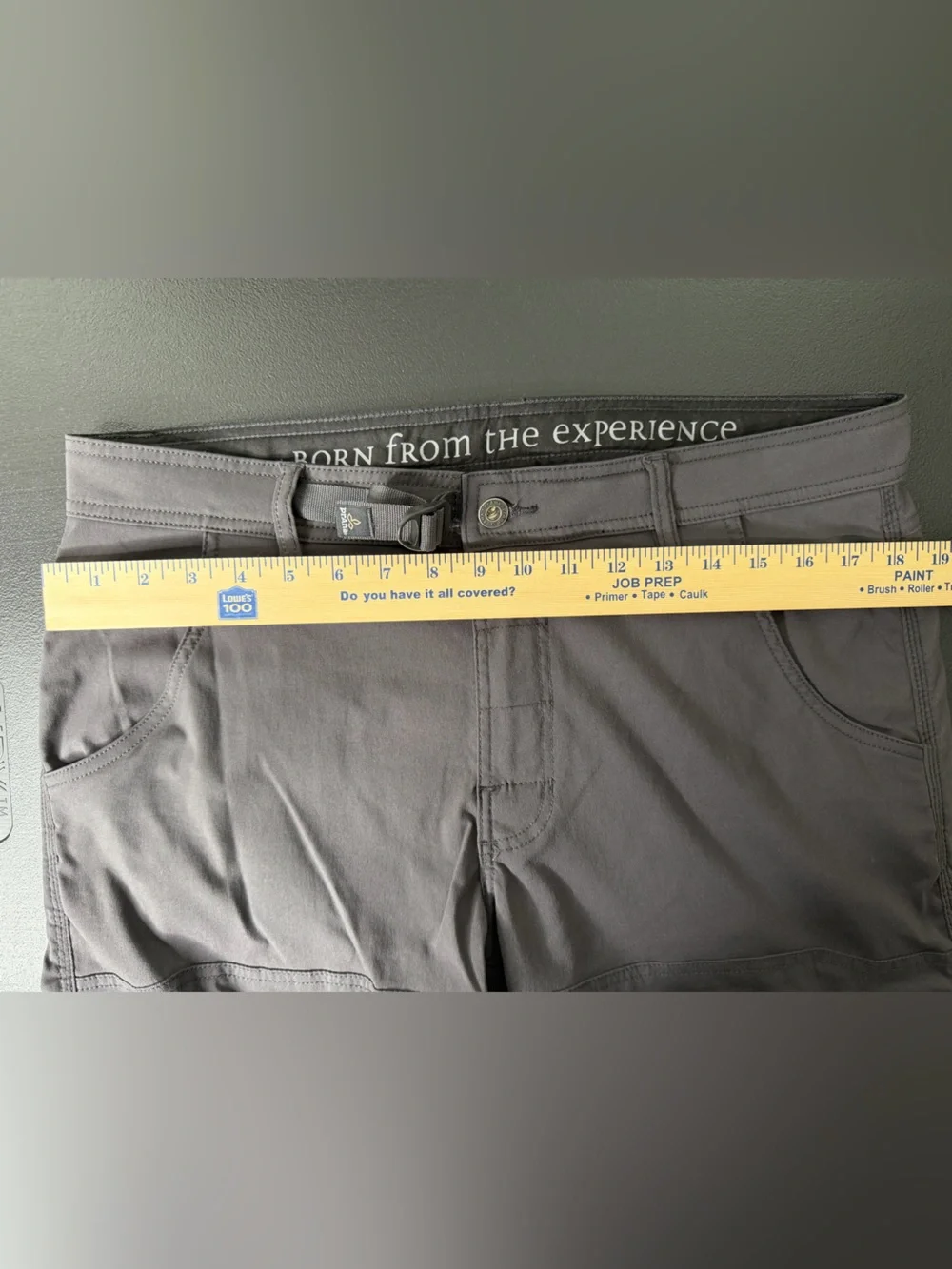 Prana Pants Mens 34x30 Gray Stretch Zion Belted Cargo Lightweight Nylon Hike